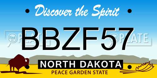 BBZF57 North Dakota License Plate
