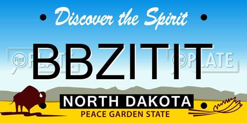 BBZITIT North Dakota License Plate
