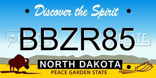 BBZR85 North Dakota License Plate