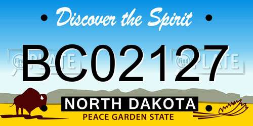 BC02127 North Dakota License Plate