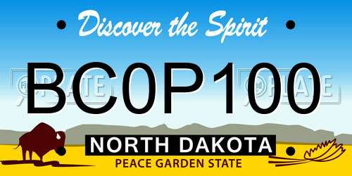 BC0P100 North Dakota License Plate