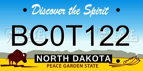 BC0T122 North Dakota License Plate