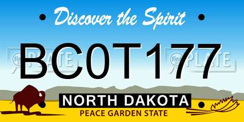BC0T177 North Dakota License Plate