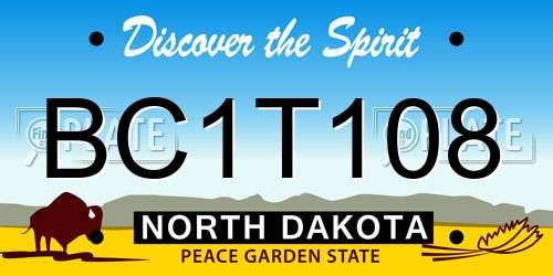BC1T108 North Dakota License Plate