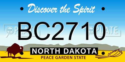 BC2710 North Dakota License Plate