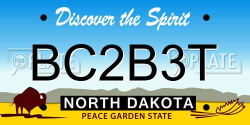 BC2B3T North Dakota License Plate