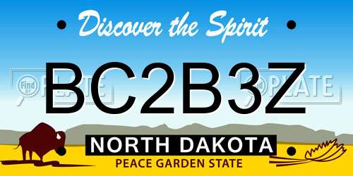 BC2B3Z North Dakota License Plate