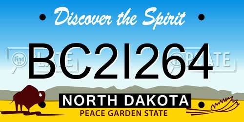 BC2I264 North Dakota License Plate