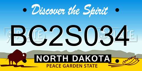 BC2S034 North Dakota License Plate