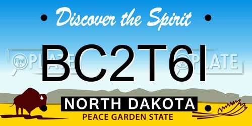 BC2T6I North Dakota License Plate