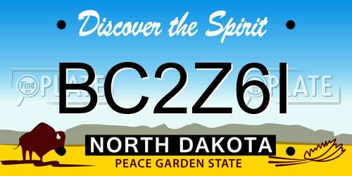 BC2Z6I North Dakota License Plate