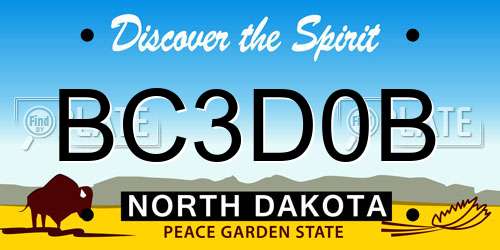 BC3D0B North Dakota License Plate