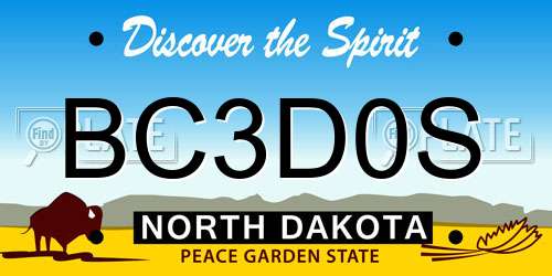 BC3D0S North Dakota License Plate