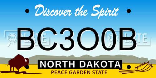 BC3O0B North Dakota License Plate
