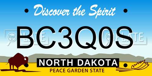 BC3Q0S North Dakota License Plate