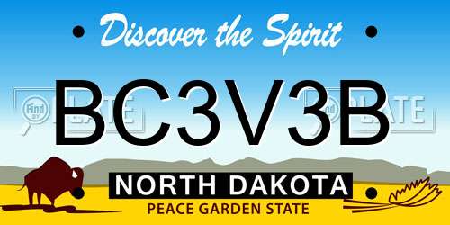 BC3V3B North Dakota License Plate