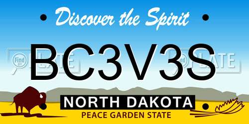 BC3V3S North Dakota License Plate