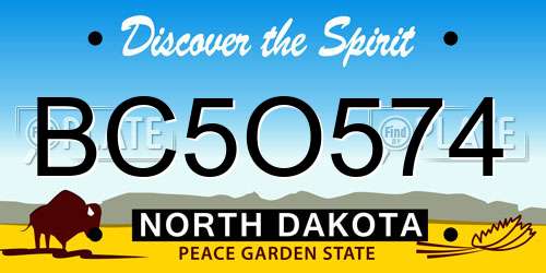 BC5O574 North Dakota License Plate
