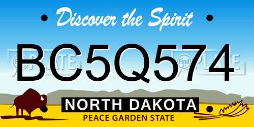 BC5Q574 North Dakota License Plate