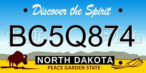 BC5Q874 North Dakota License Plate