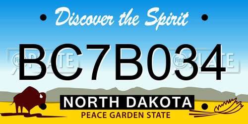 BC7B034 North Dakota License Plate