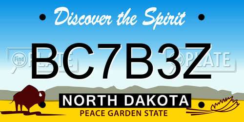 BC7B3Z North Dakota License Plate
