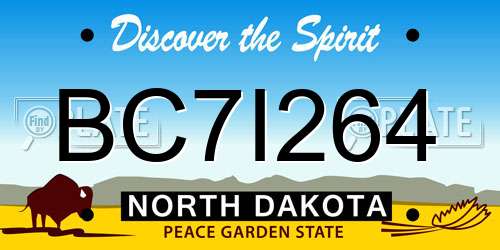 BC7I264 North Dakota License Plate