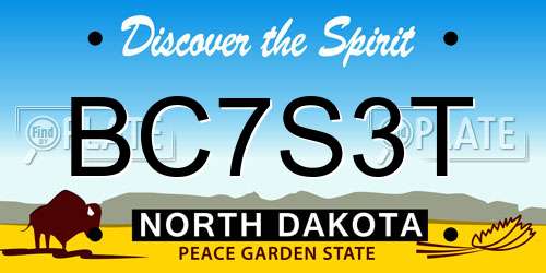 BC7S3T North Dakota License Plate
