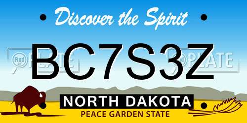 BC7S3Z North Dakota License Plate