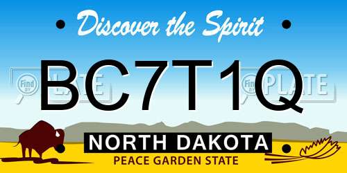 BC7T1Q North Dakota License Plate