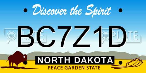 BC7Z1D North Dakota License Plate