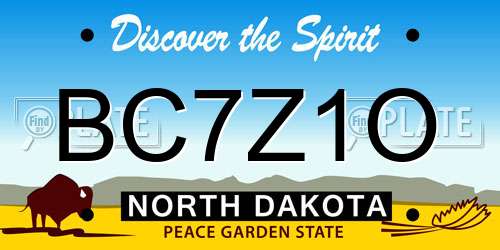 BC7Z1O North Dakota License Plate