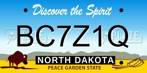 BC7Z1Q North Dakota License Plate