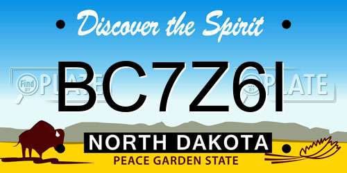 BC7Z6I North Dakota License Plate