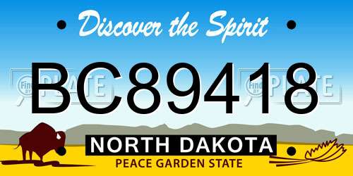 BC89418 North Dakota License Plate