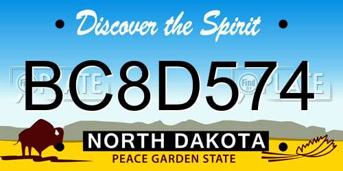 BC8D574 North Dakota License Plate