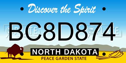 BC8D874 North Dakota License Plate