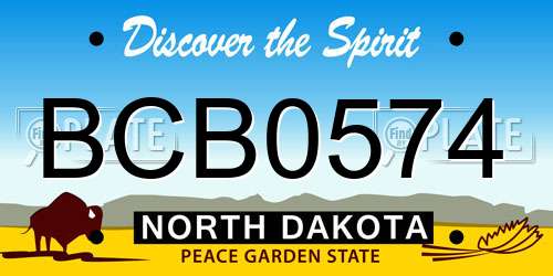 BCB0574 North Dakota License Plate