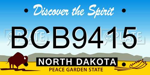 BCB9415 North Dakota License Plate