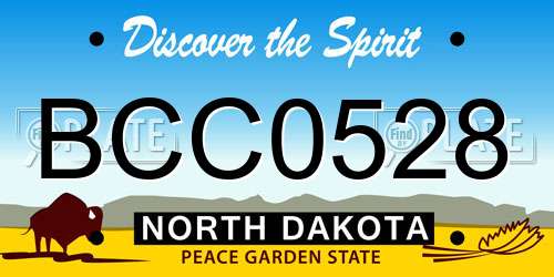 BCC0528 North Dakota License Plate
