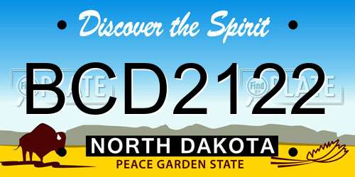 BCD2122 North Dakota License Plate