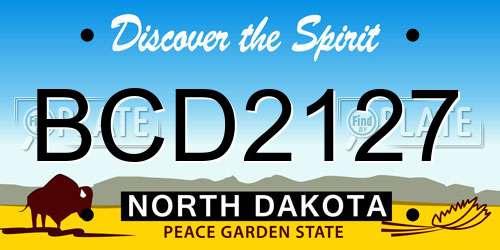 BCD2127 North Dakota License Plate