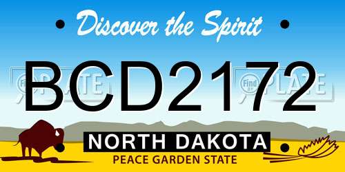 BCD2172 North Dakota License Plate