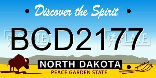 BCD2177 North Dakota License Plate