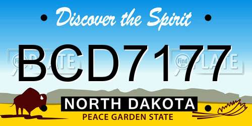 BCD7177 North Dakota License Plate