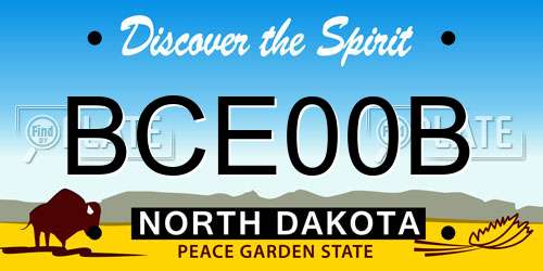 BCE00B North Dakota License Plate