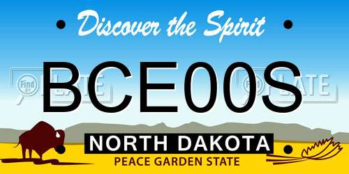 BCE00S North Dakota License Plate