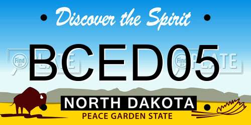 BCED05 North Dakota License Plate