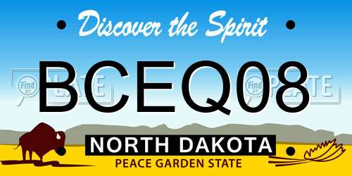 BCEQ08 North Dakota License Plate