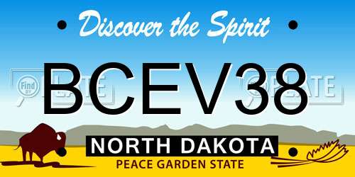 BCEV38 North Dakota License Plate